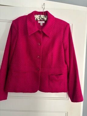 david brooks Bright Pink Textured Women's Blazer